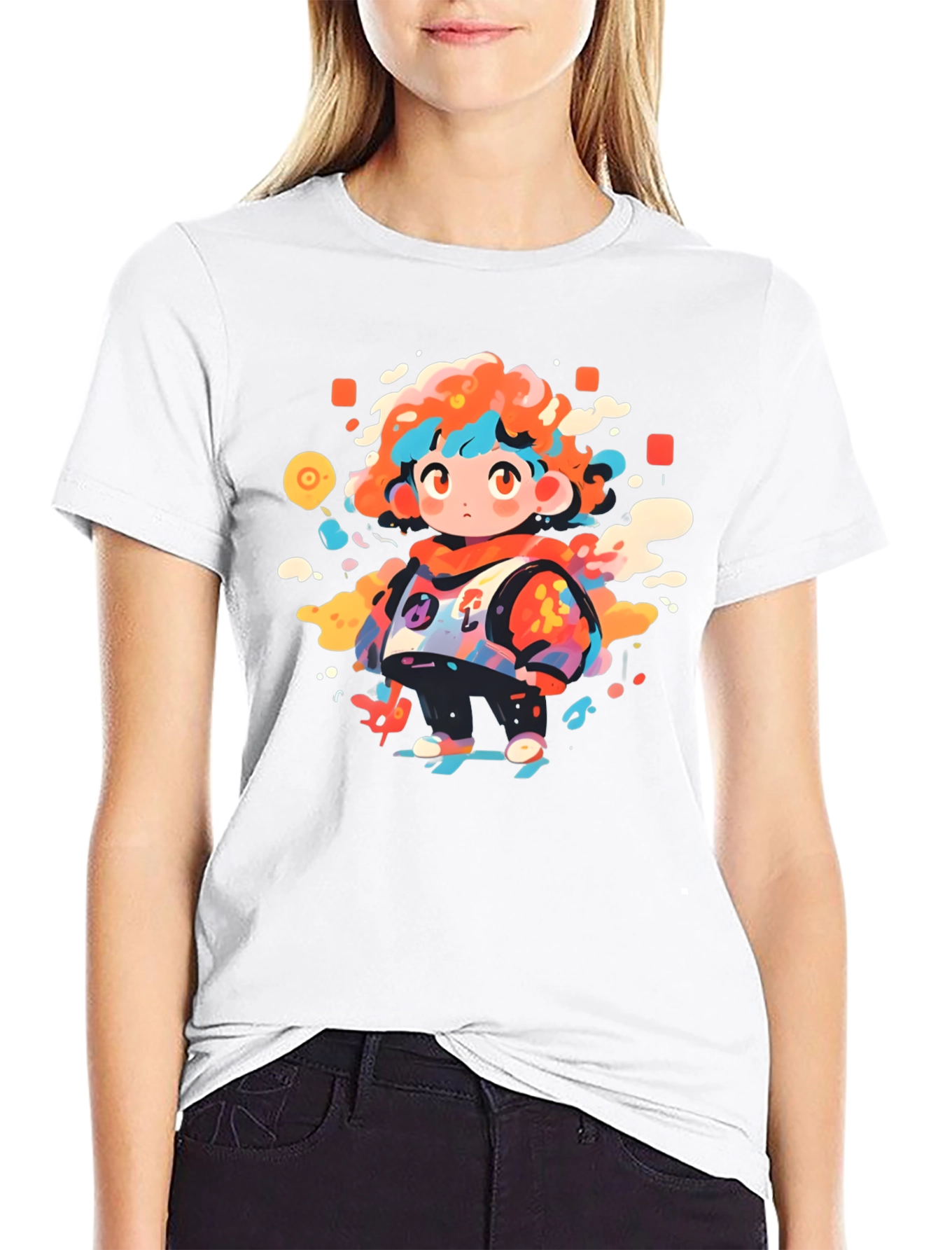 Funky Character Graphic Black T-Shirt
