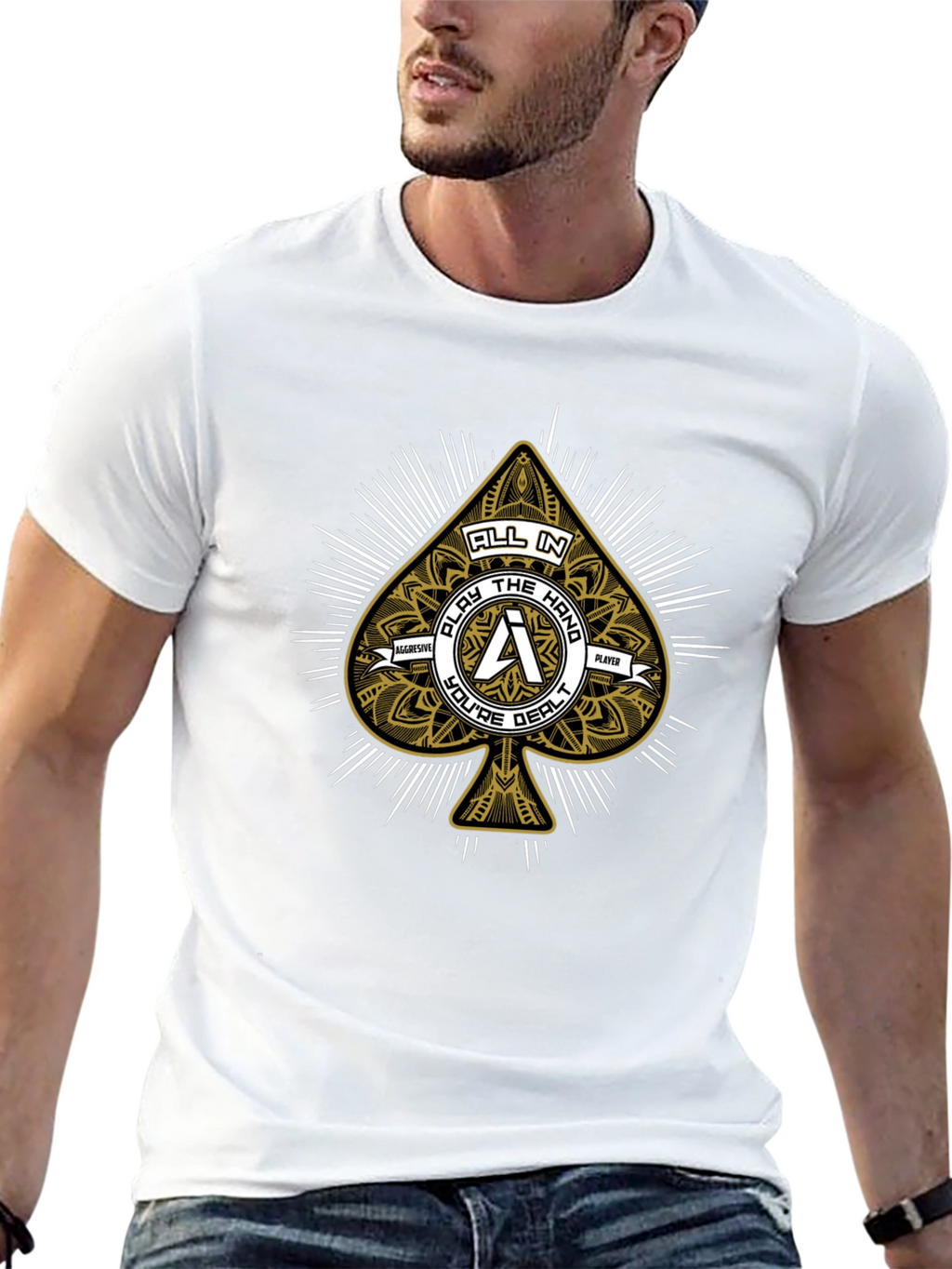 Poker Spade Graphic Print T-Shirt