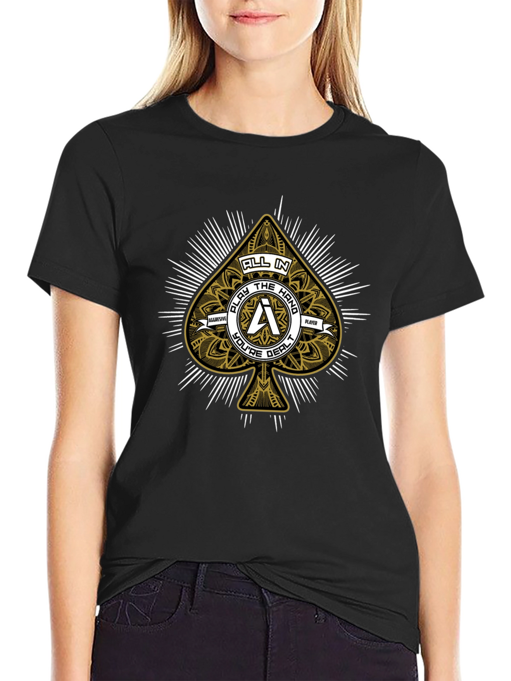 Poker Spade Graphic Print T-Shirt