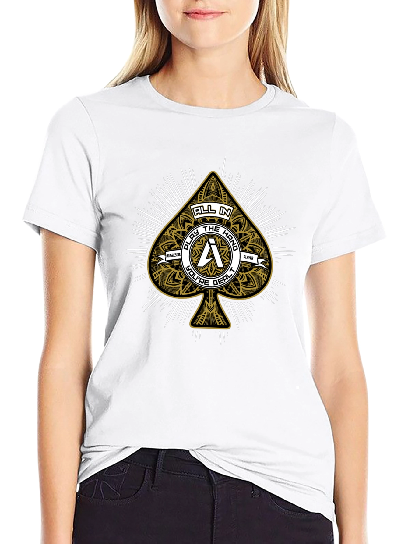 Poker Spade Graphic Print T-Shirt