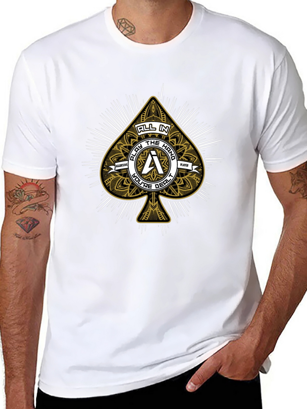Poker Spade Graphic Print T-Shirt