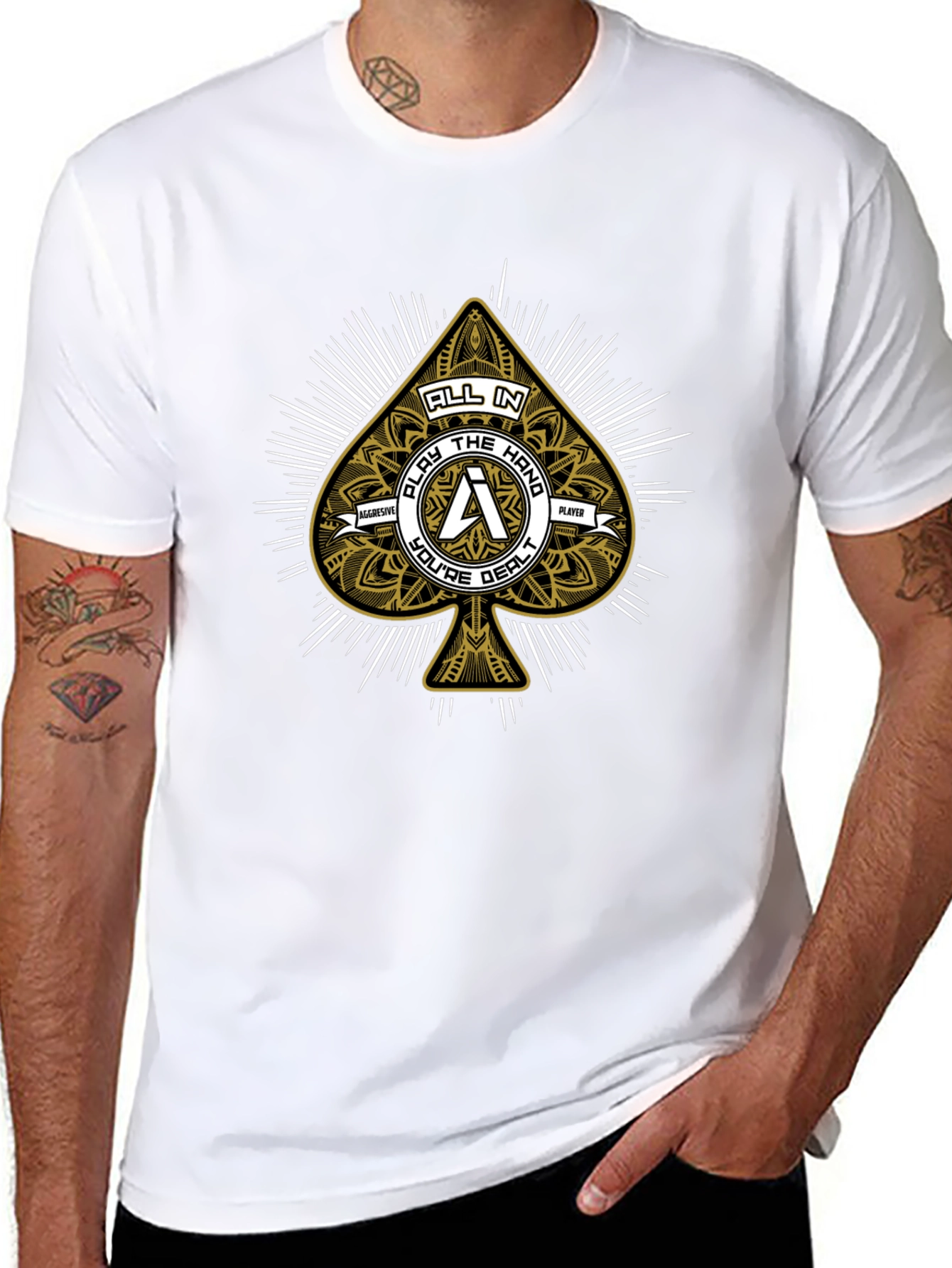 Poker Spade Graphic Print T-Shirt
