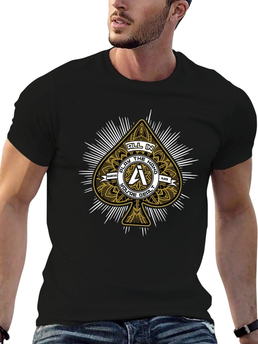 Poker Spade Graphic Print T-Shirt