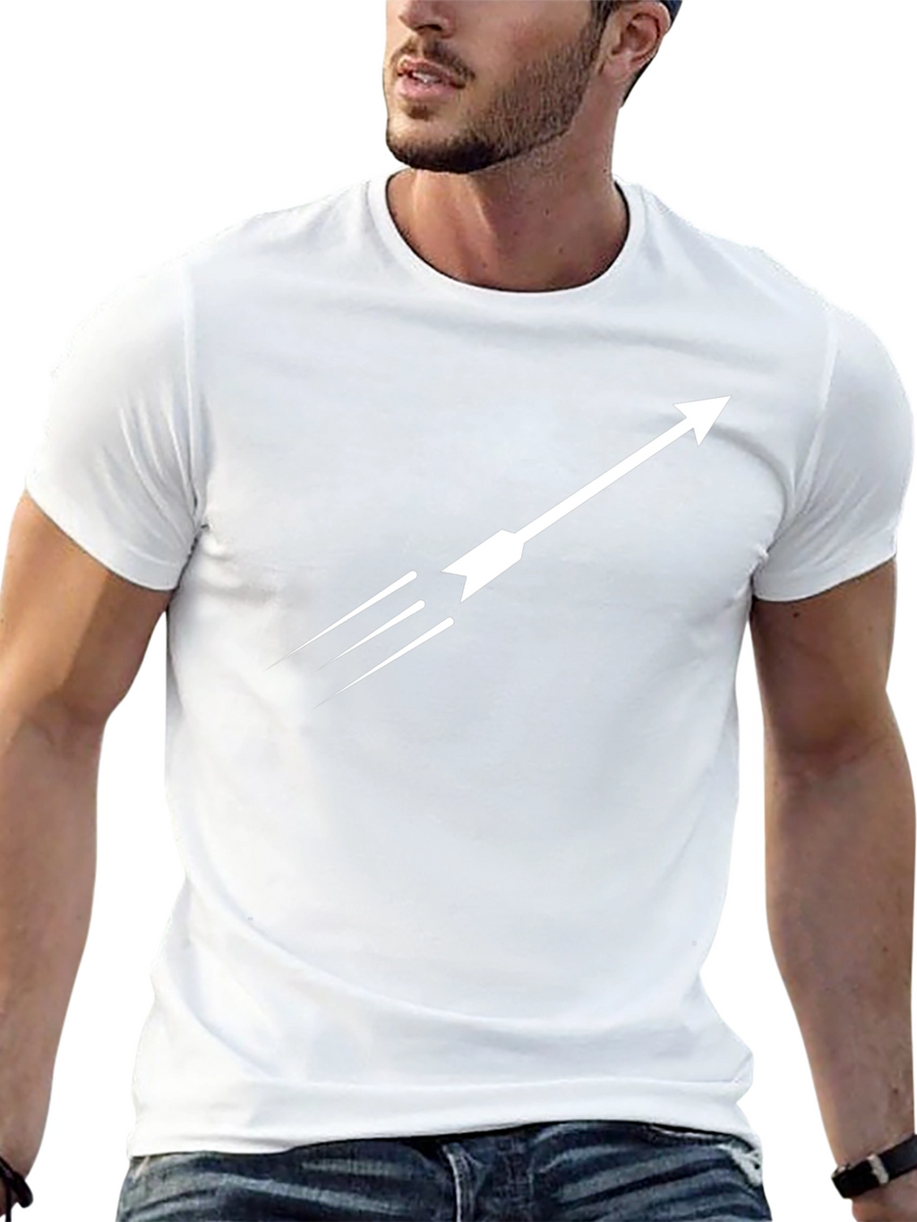 Arrow Graphic Black T-Shirt - Mens Modern Tee