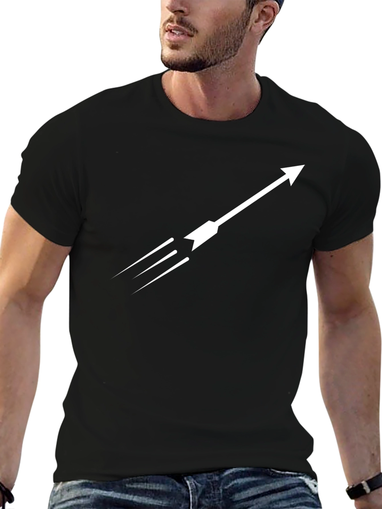 Arrow Graphic Black T-Shirt - Mens Modern Tee
