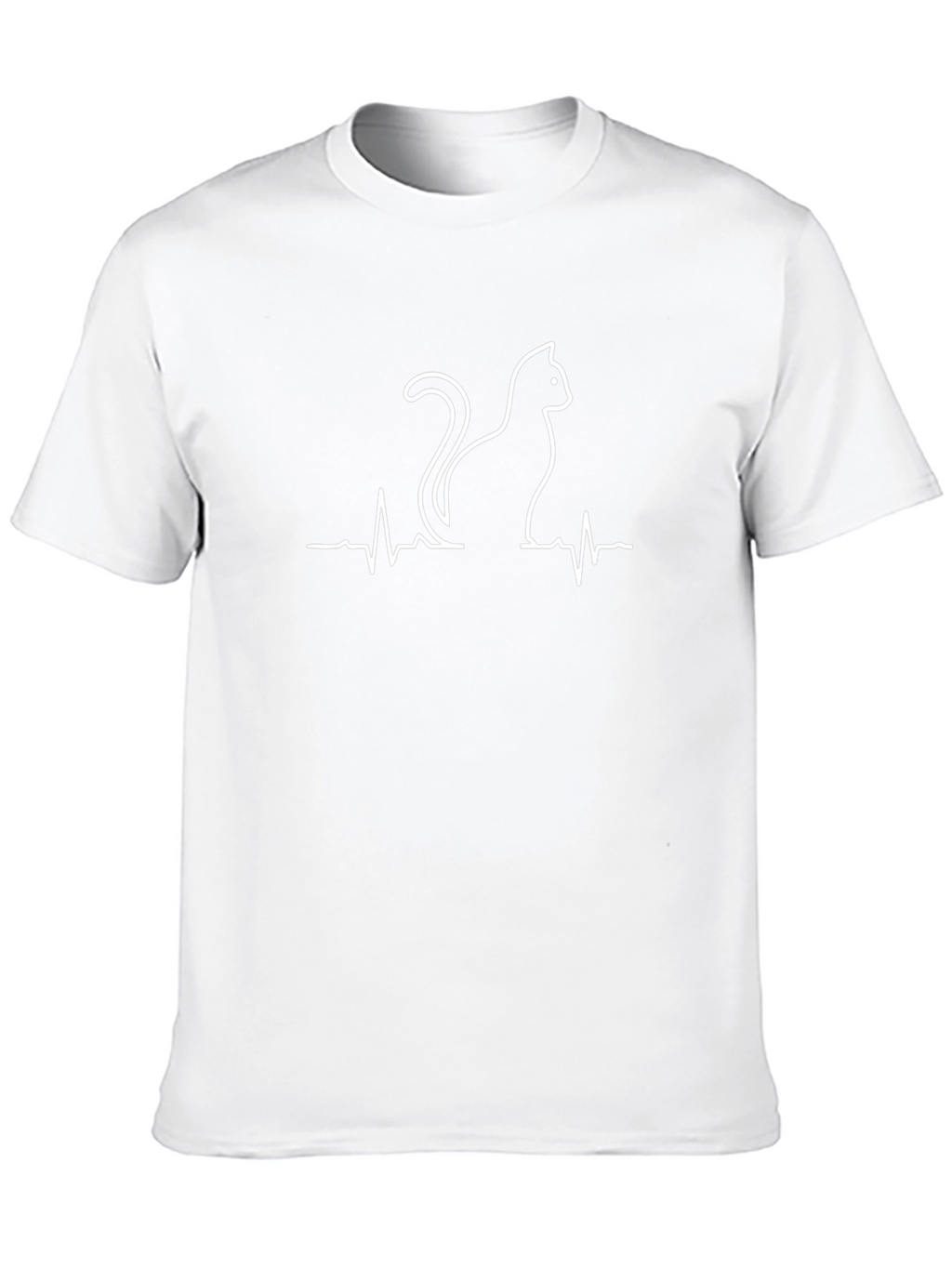Cat Heartbeat Graphic Tee - Black