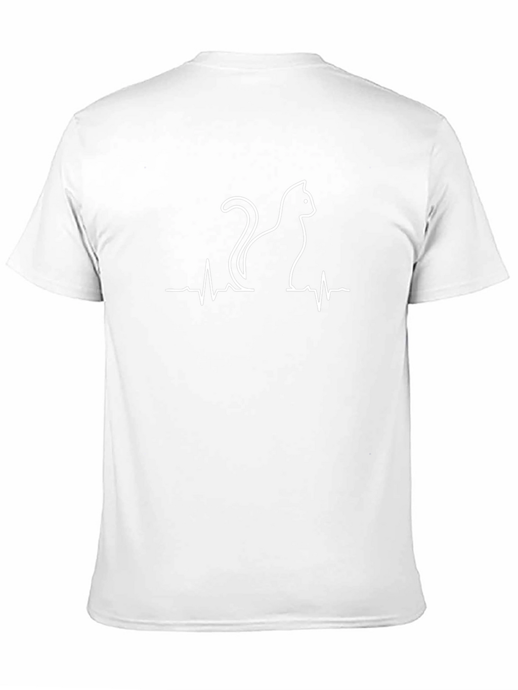 Cat Heartbeat Graphic Tee - Black