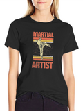 Martial Artist Graphic T-Shirt Retro Style