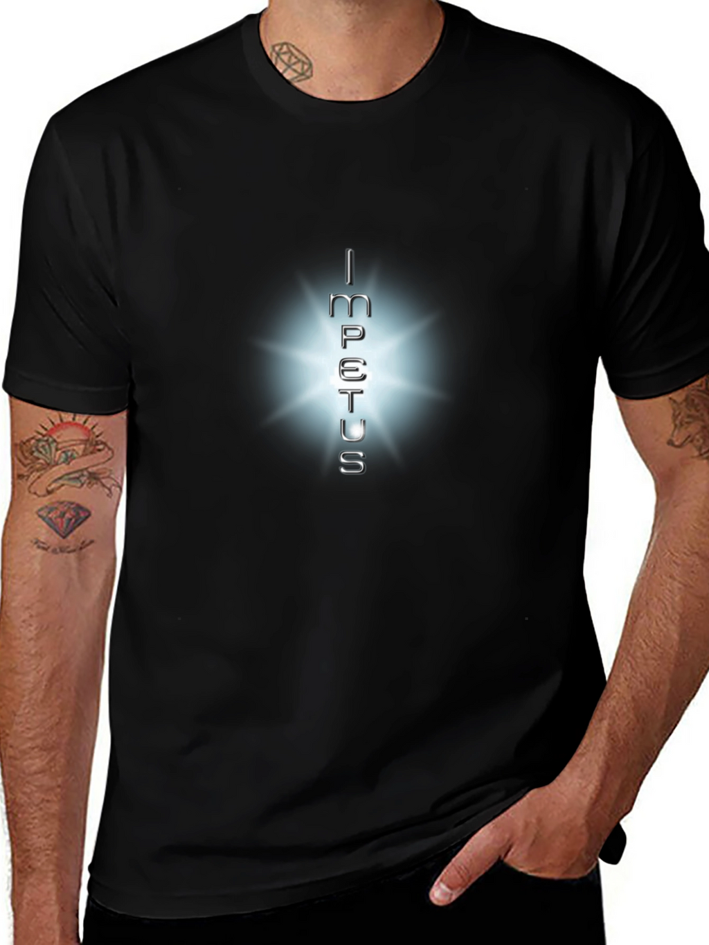 Impetus Graphic Tee: Soft Black Cotton T-Shirt