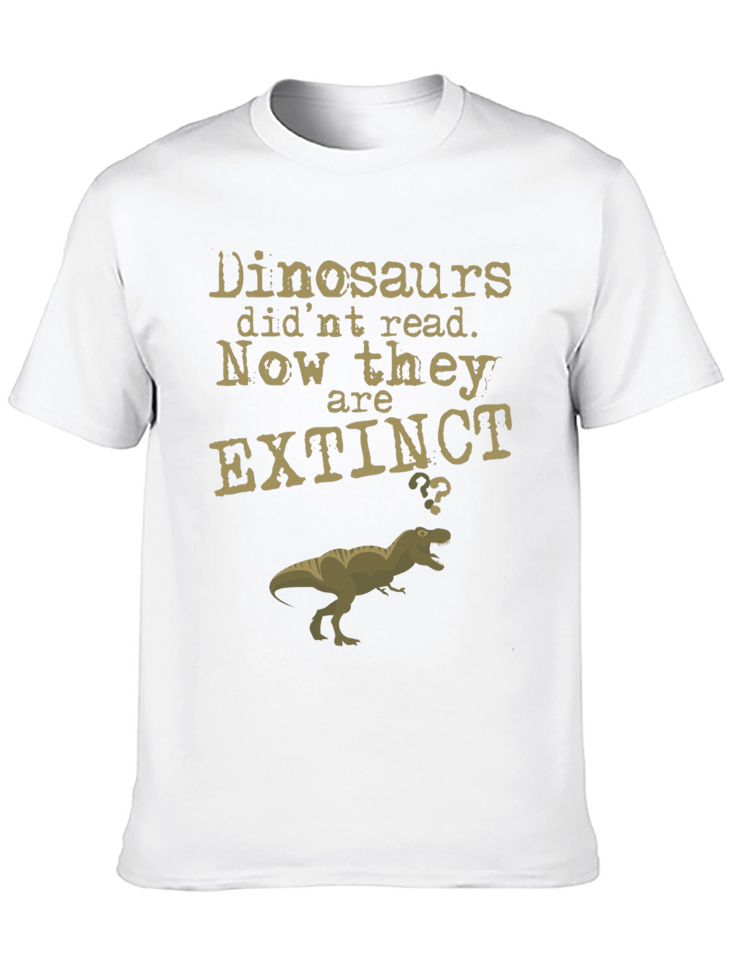 Dinosaurs Reading T-Shirt - Extinct Funny Tee