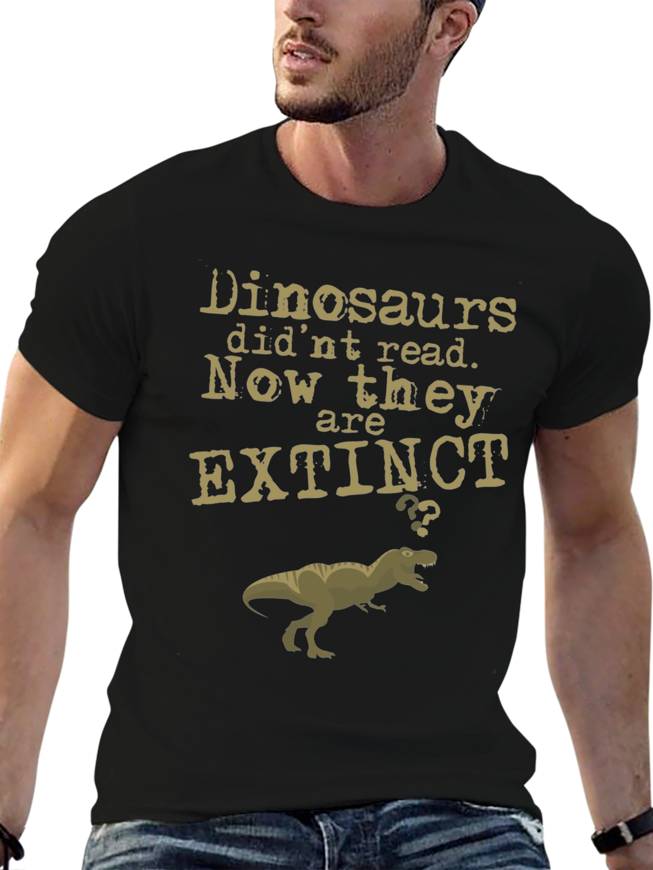 Dinosaurs Reading T-Shirt - Extinct Funny Tee