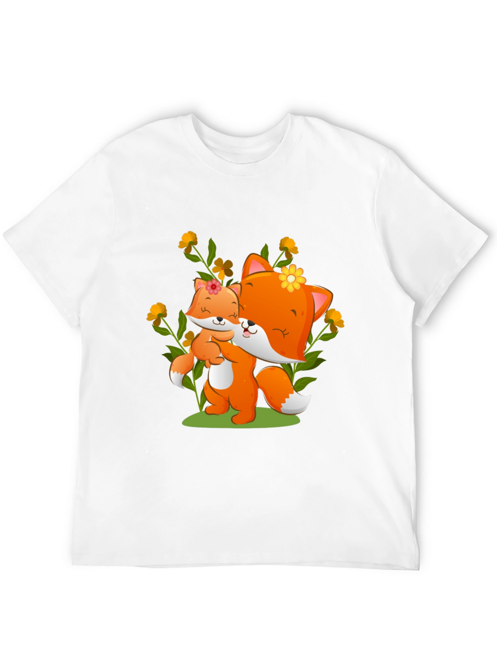 Cute Fox & Cub Graphic Tee