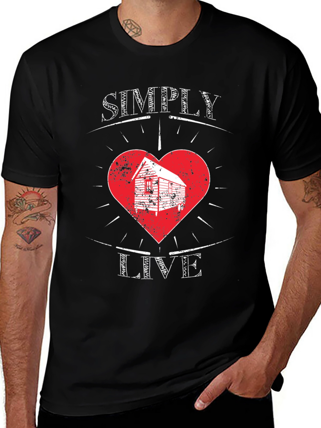 Simply Live Heart Graphic T-Shirt