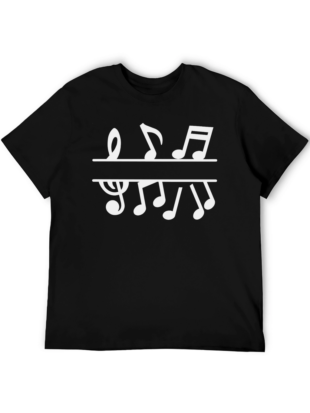 Musical Notes Graphic T-Shirt - Black Cotton Tee