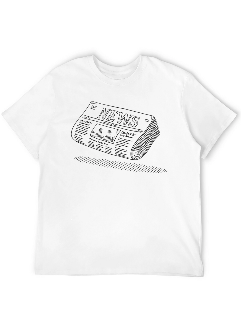 Modern Newspaper Graphic Black T-Shirt