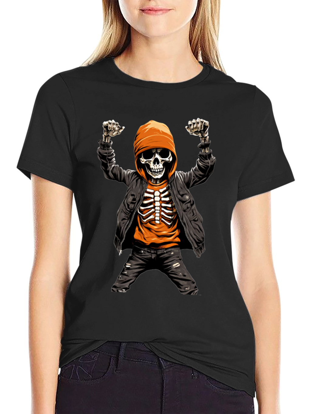 Skeleton Graphic Tee - Edgy Street Style