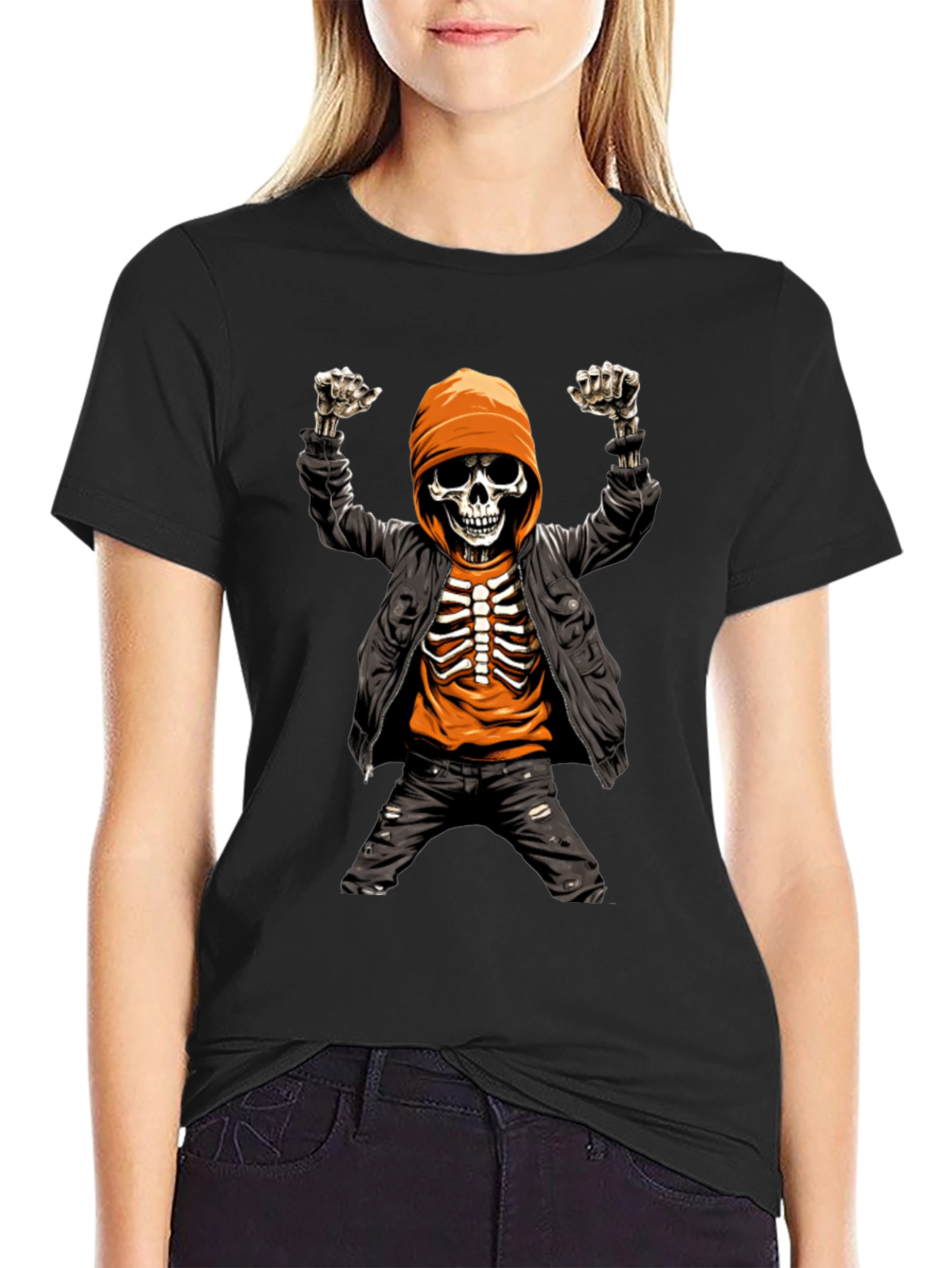 Skeleton Graphic Tee - Edgy Street Style