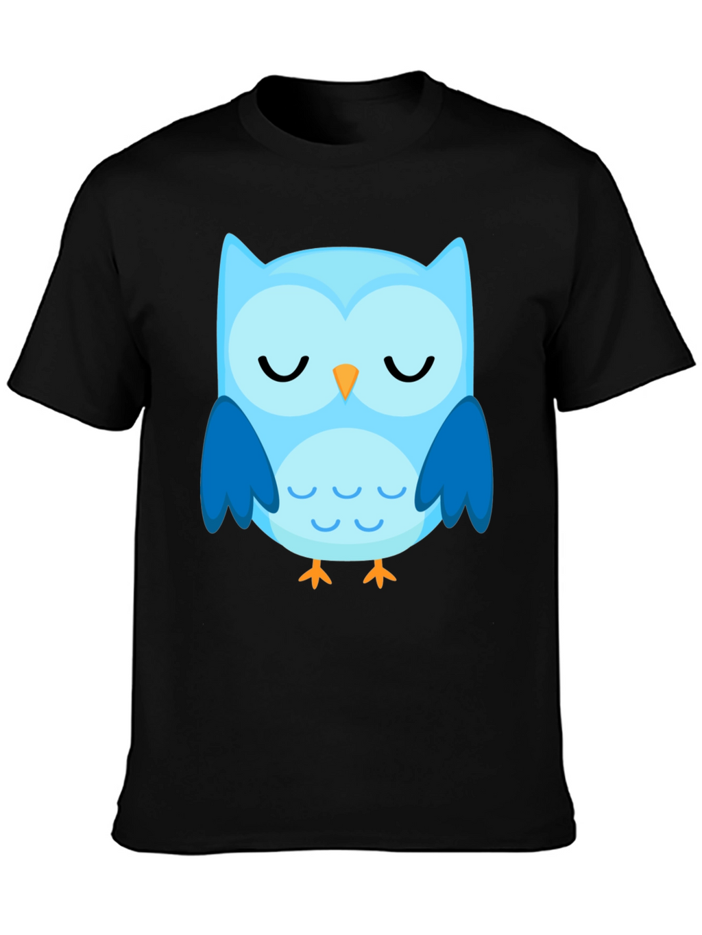 Cute Blue Owl Graphic T-Shirt