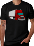 Truck Graphic Tee - Cool Black Cotton Shirt