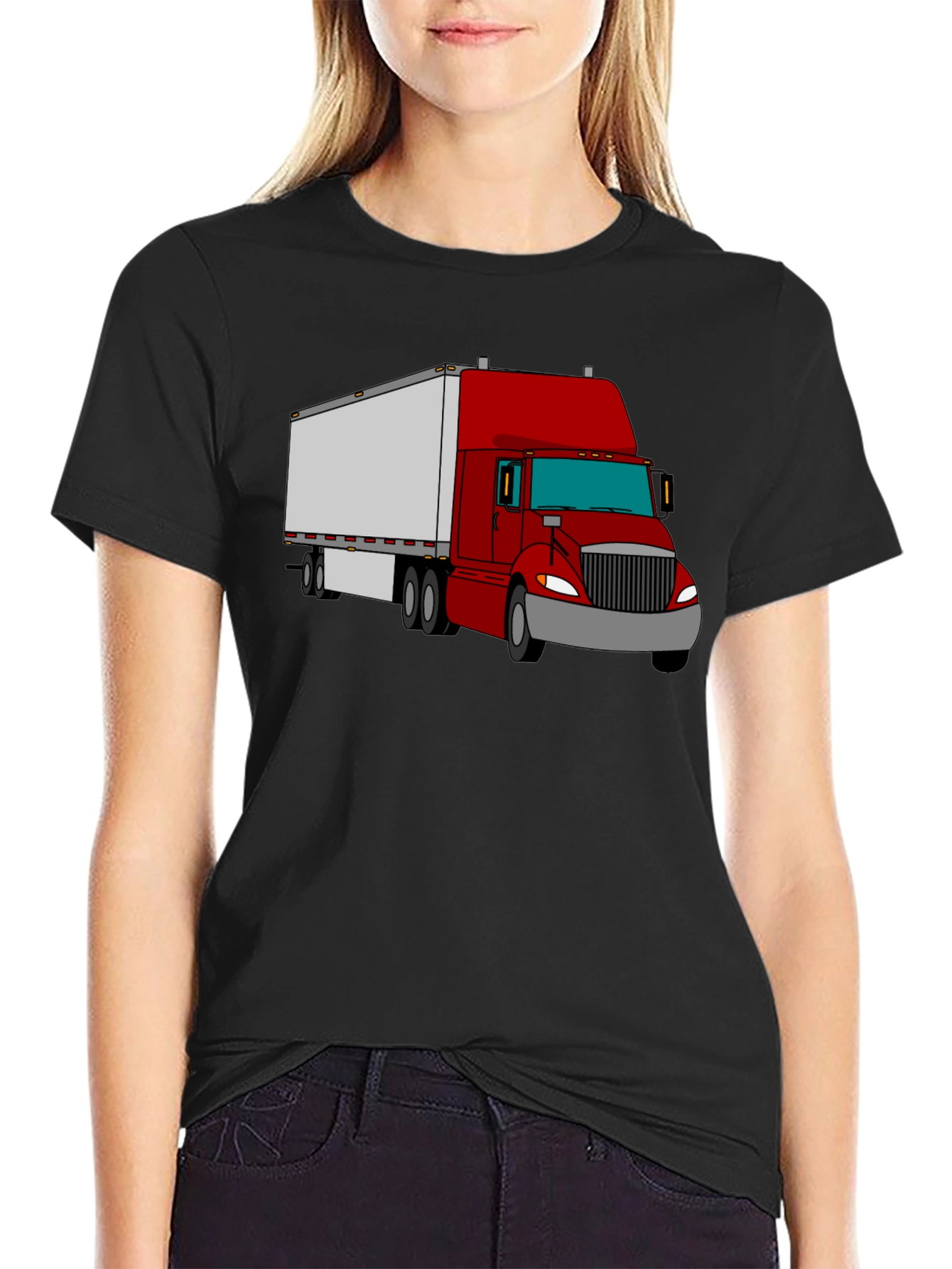 Truck Graphic Tee - Cool Black Cotton Shirt