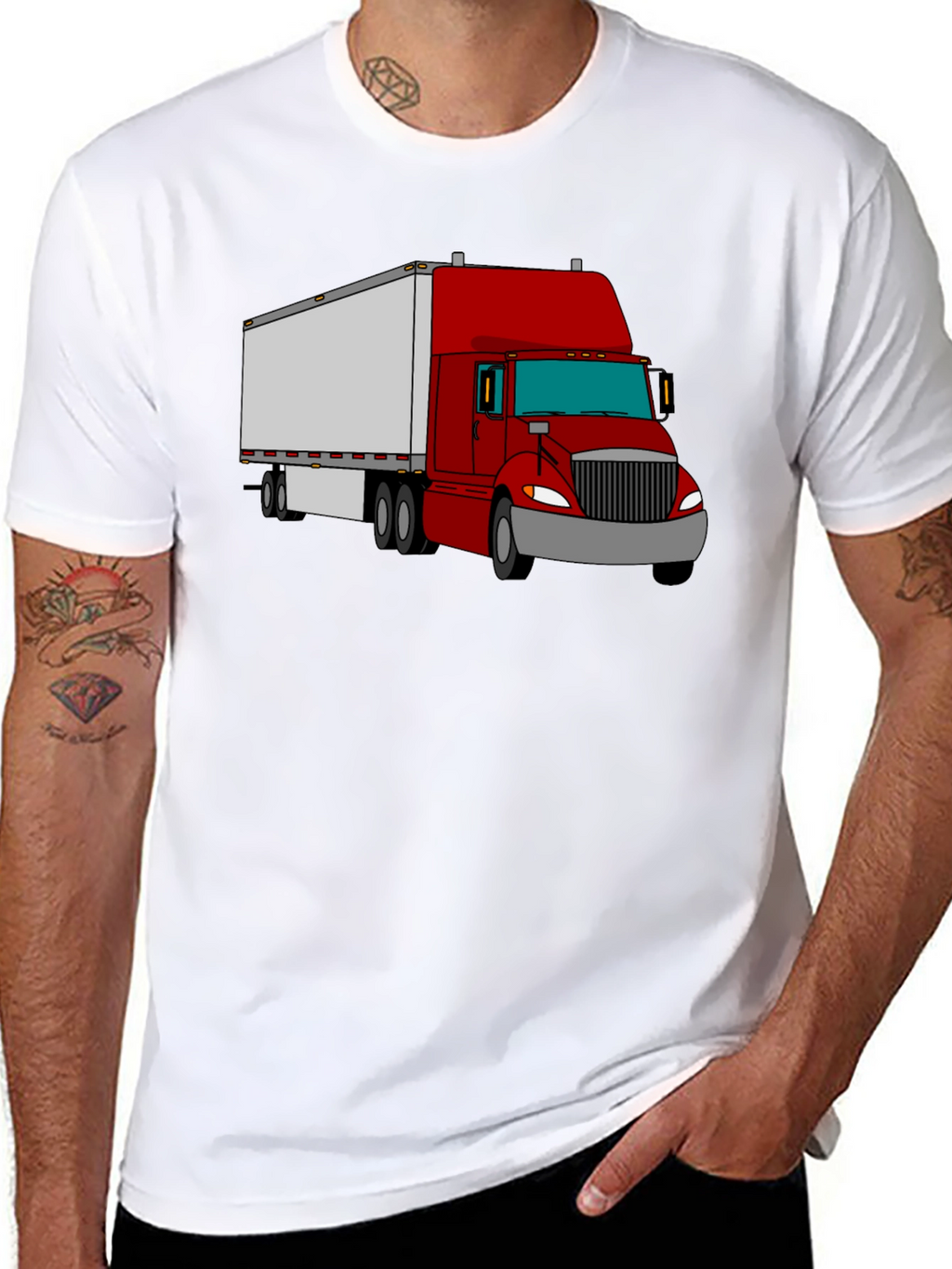 Truck Graphic Tee - Cool Black Cotton Shirt