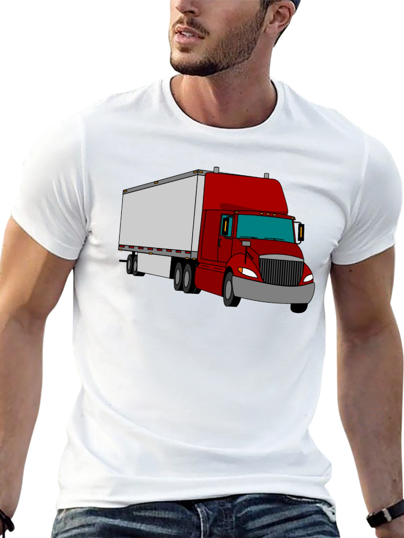 Truck Graphic Tee - Cool Black Cotton Shirt