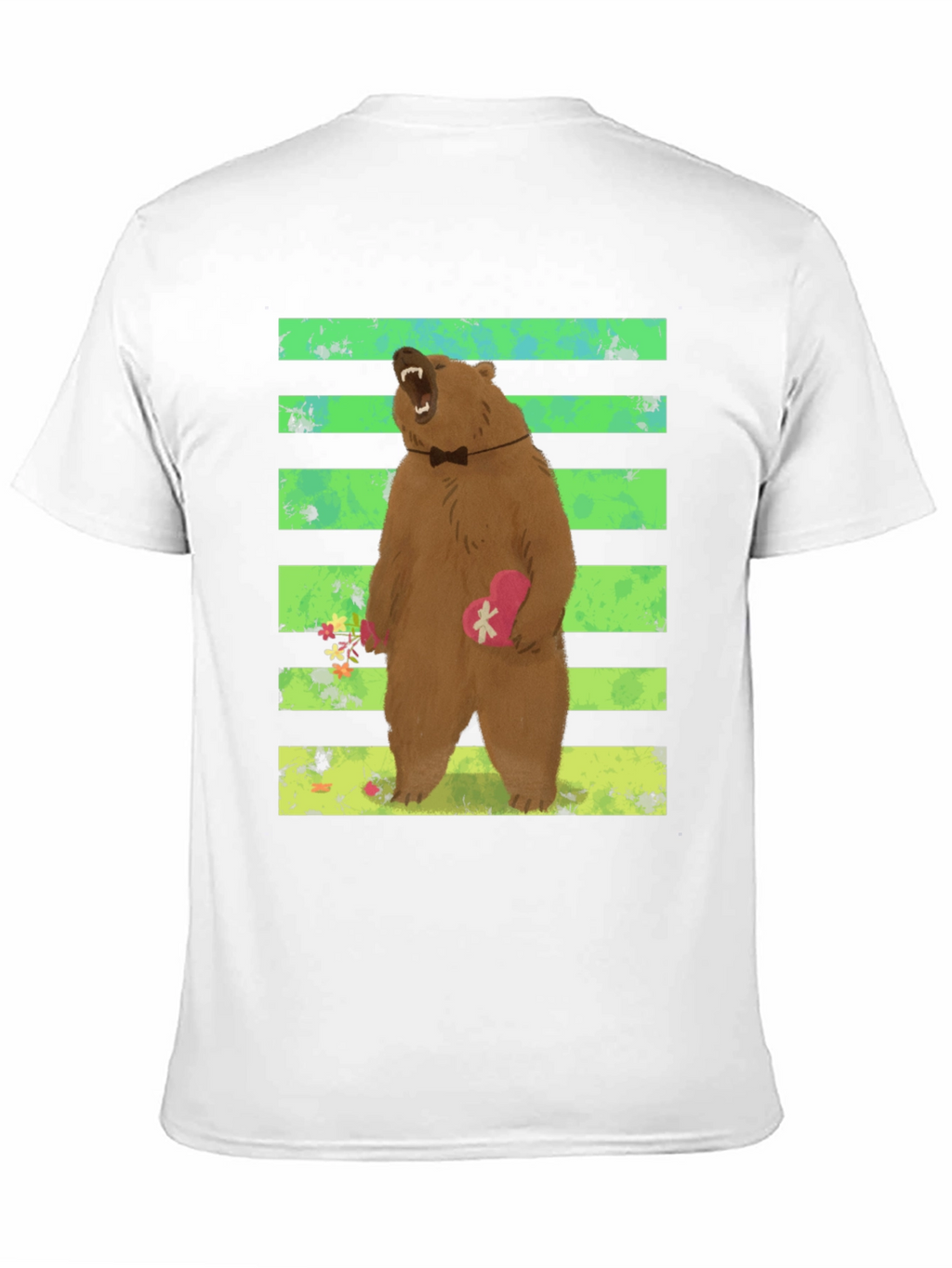 Bear Graphic Tee: Cute Valentines Day Black T-Shirt