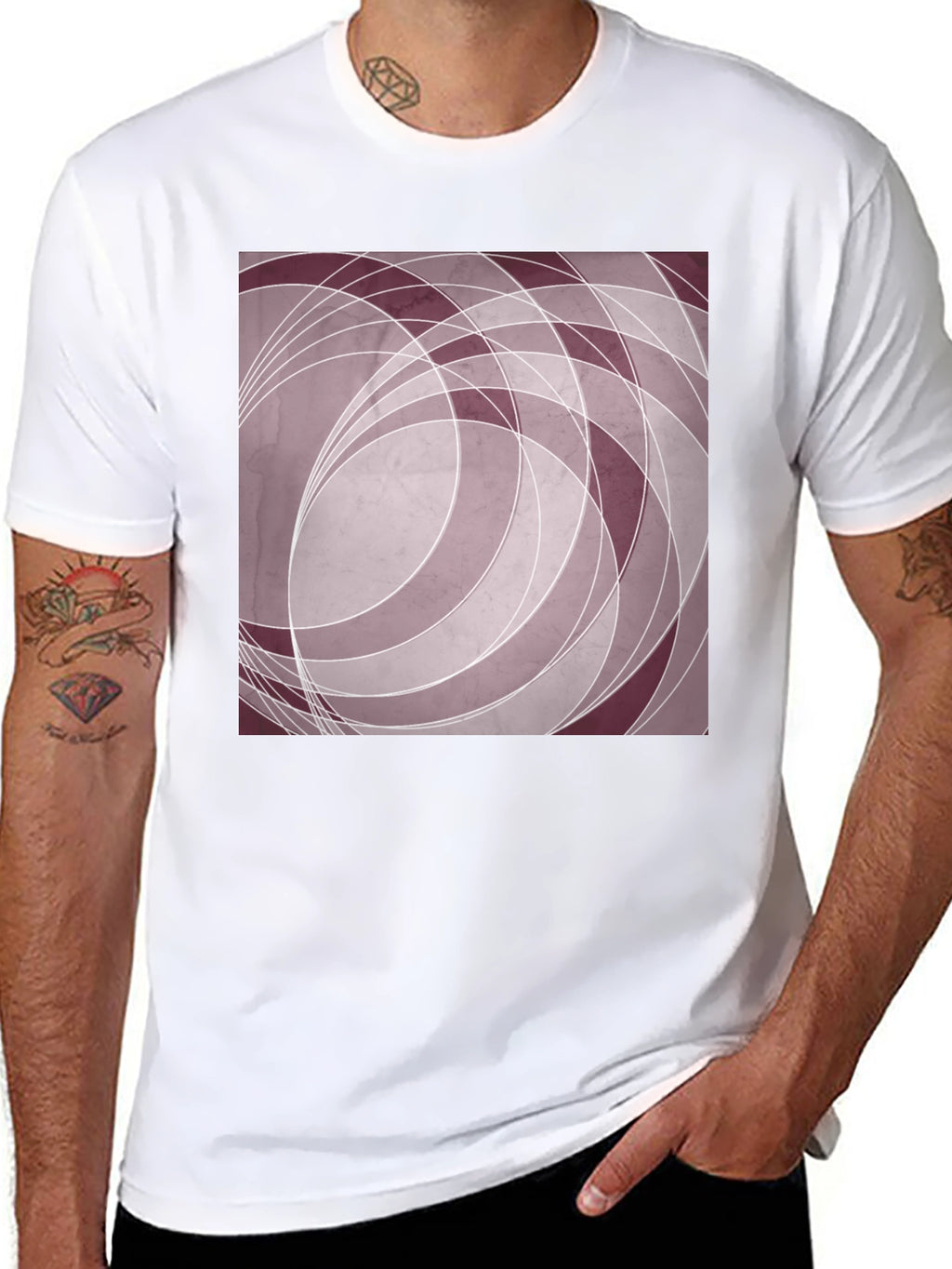 Abstract Geometric Circle Art T-Shirt