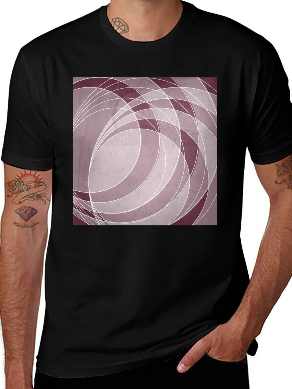 Abstract Geometric Circle Art T-Shirt