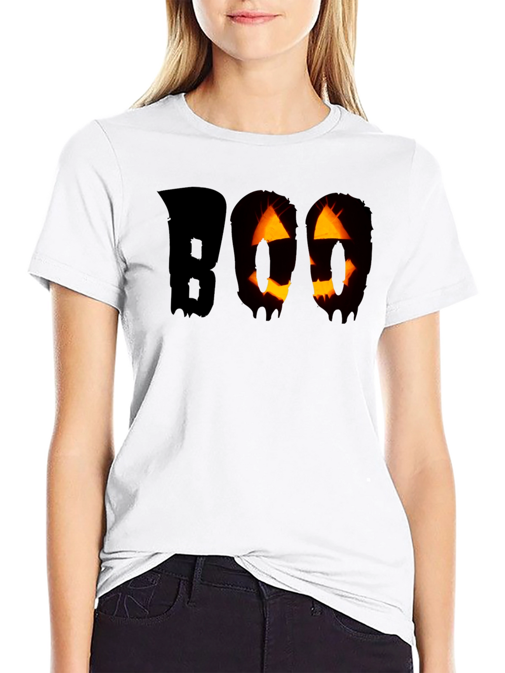 Halloween Boo Pumpkin Face T-Shirt