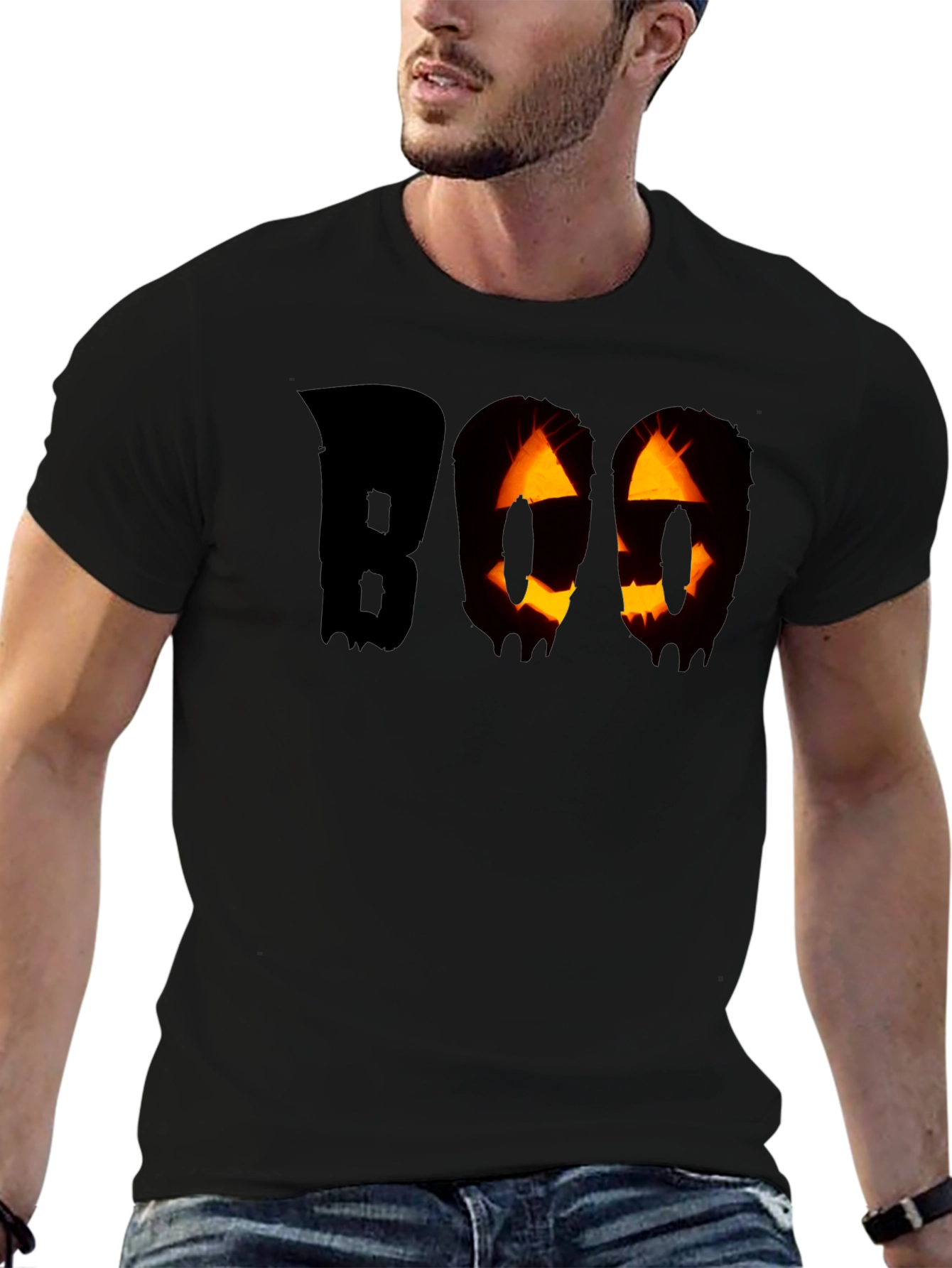 Halloween Boo Pumpkin Face T-Shirt