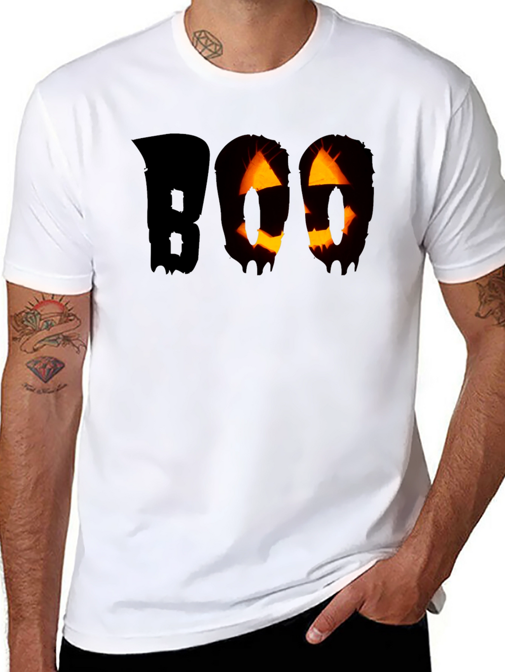 Halloween Boo Pumpkin Face T-Shirt