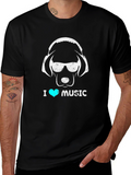 I Heart Music Dog Headphone T-Shirt