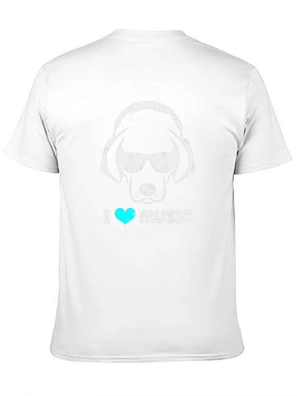 I Heart Music Dog Headphone T-Shirt