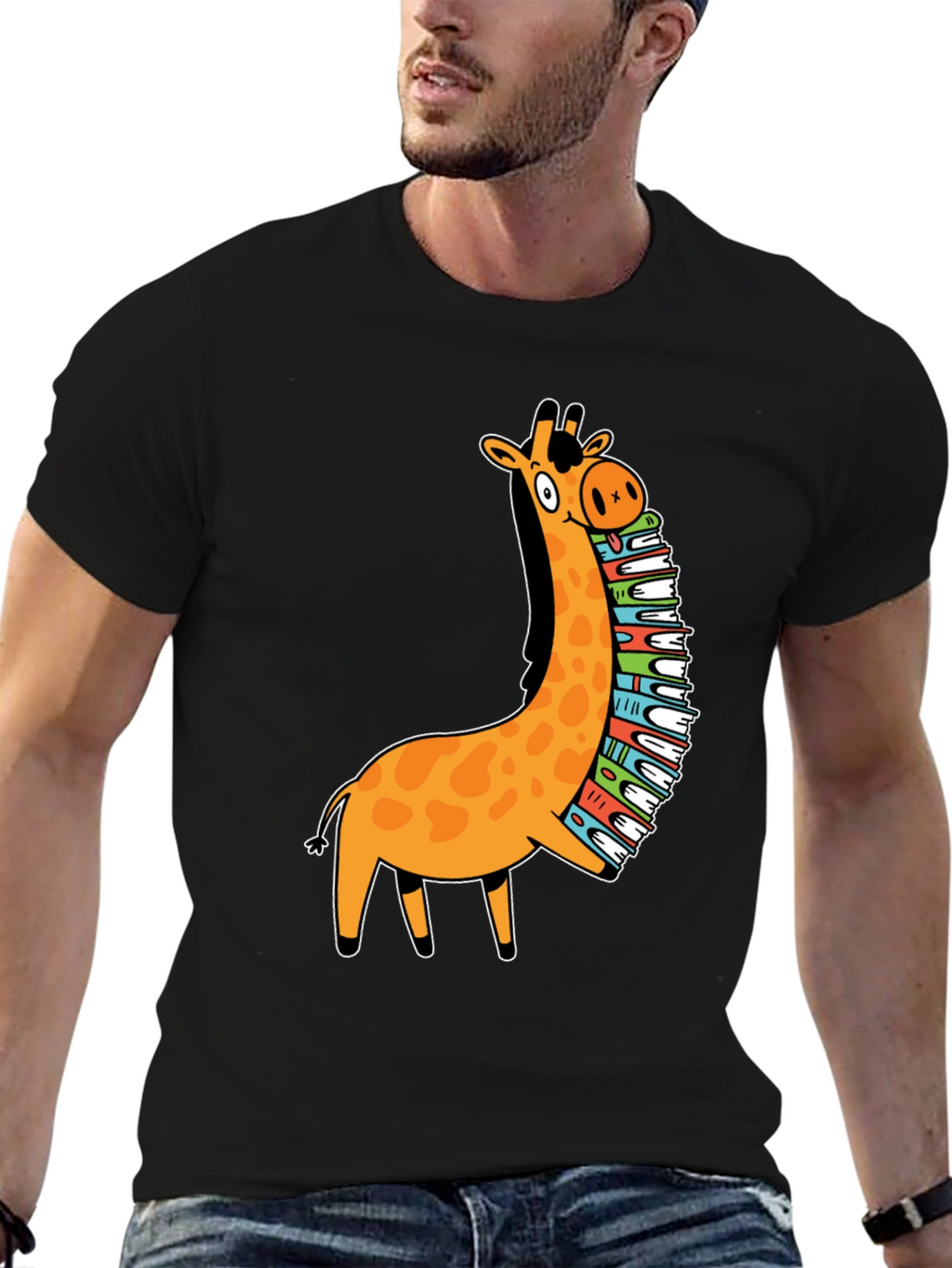 Giraffe Reading T-Shirt - Book Lover Tee