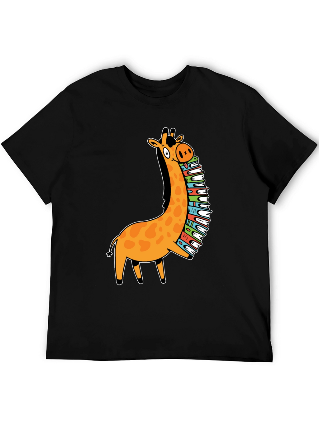 Giraffe Reading T-Shirt - Book Lover Tee
