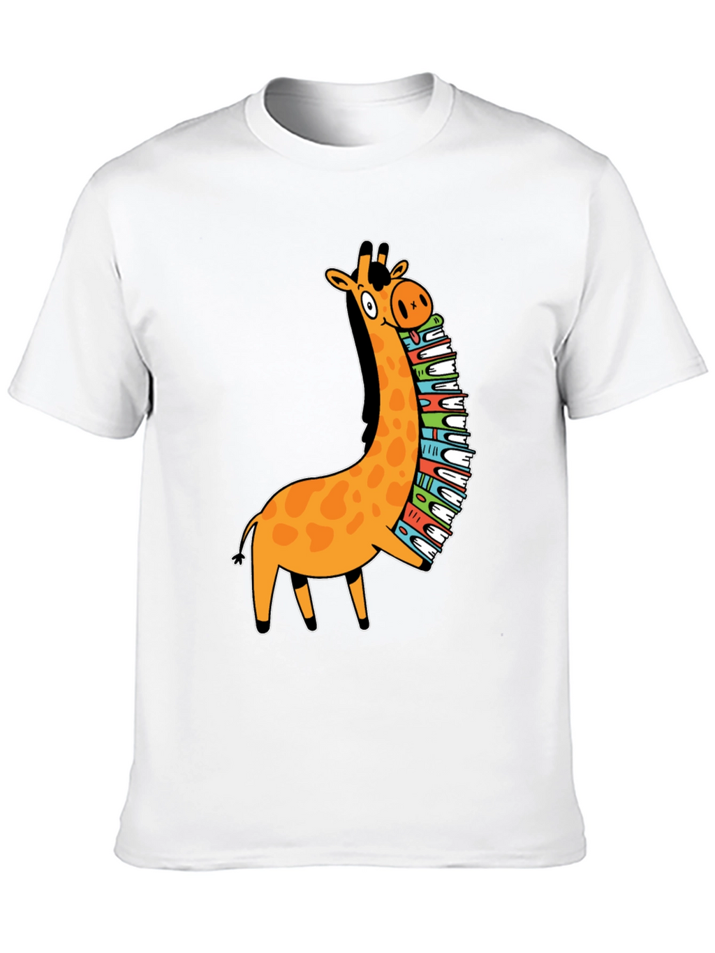Giraffe Reading T-Shirt - Book Lover Tee