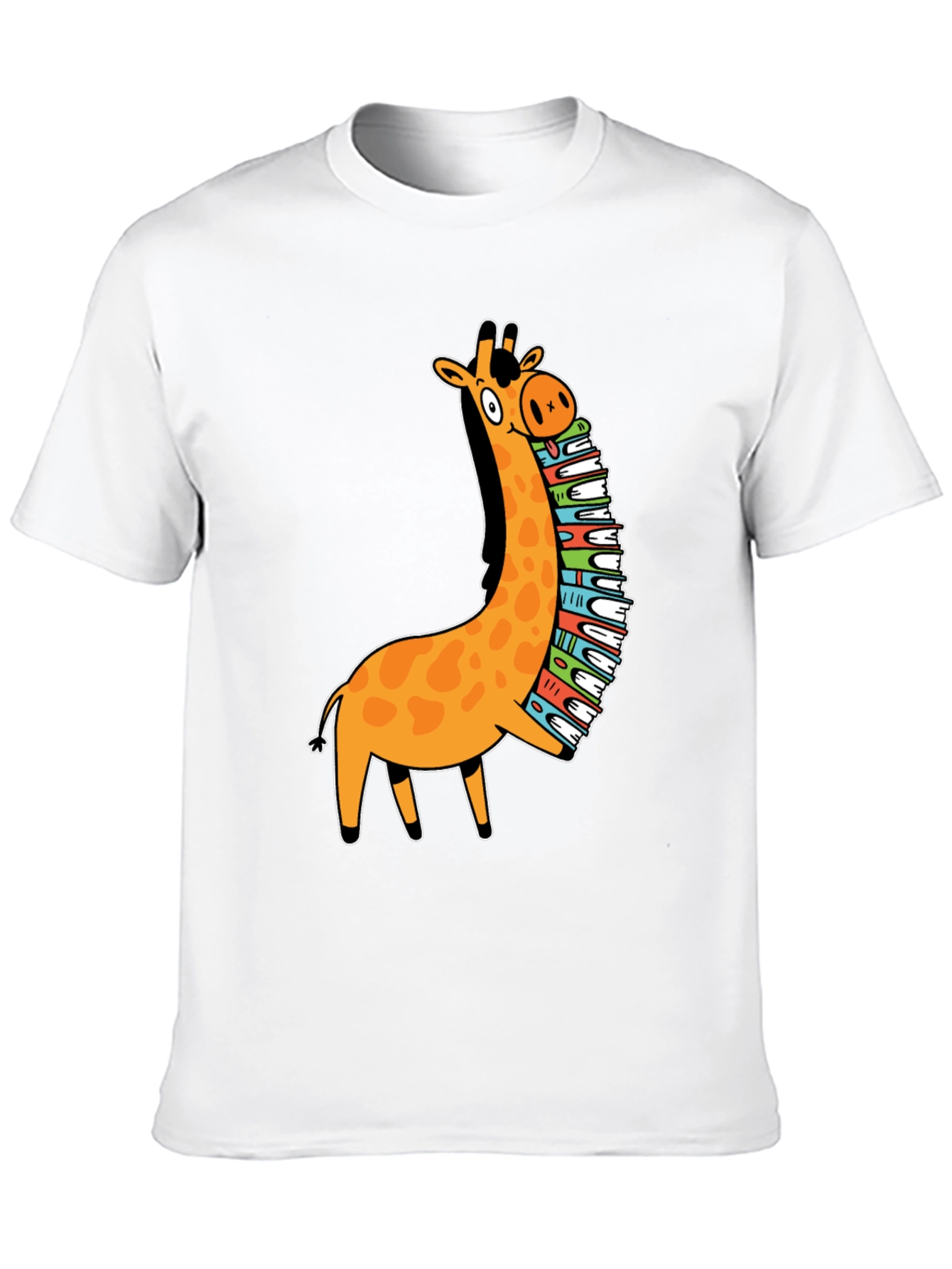 Giraffe Reading T-Shirt - Book Lover Tee