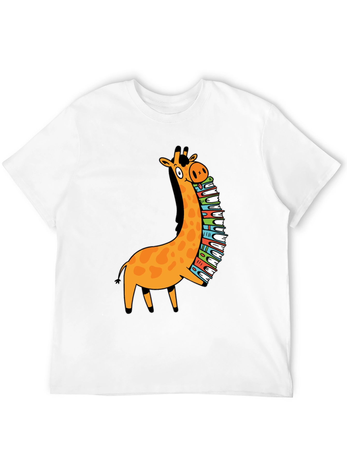 Giraffe Reading T-Shirt - Book Lover Tee