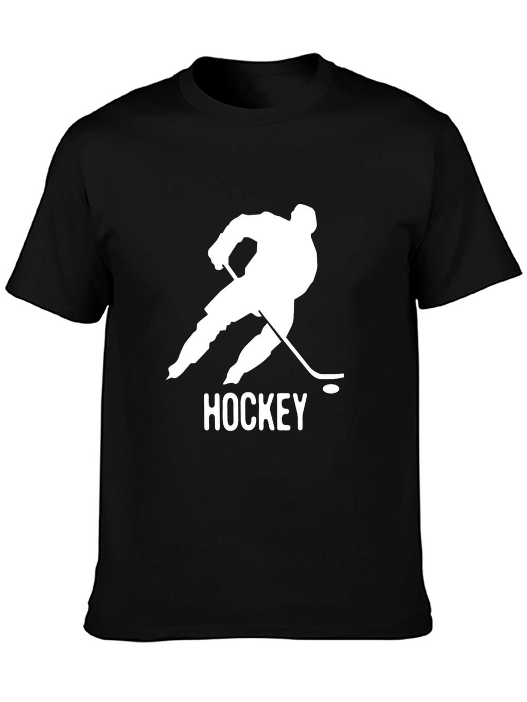 Hockey Player Graphic Tee - Stylish Black Cotton T-Shirt