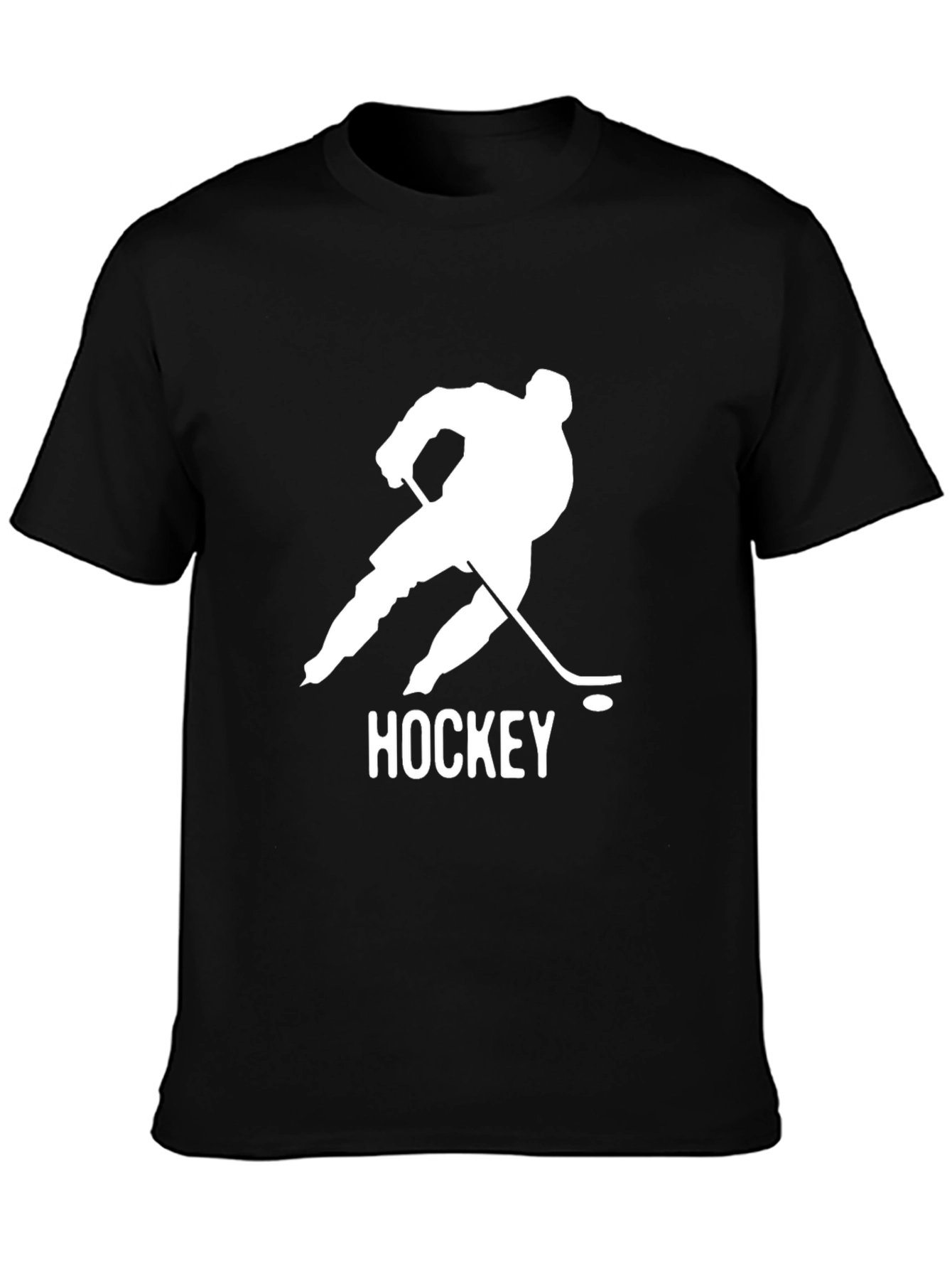 Hockey Player Graphic Tee - Stylish Black Cotton T-Shirt
