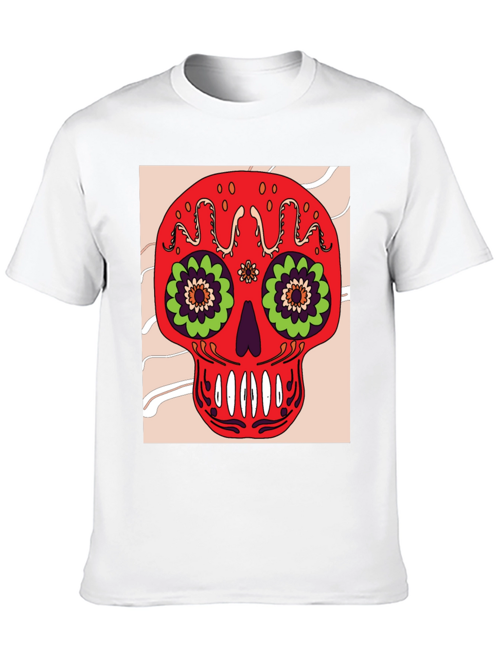 Sugar Skull Graphic Tee - Mens Black Cotton T-Shirt