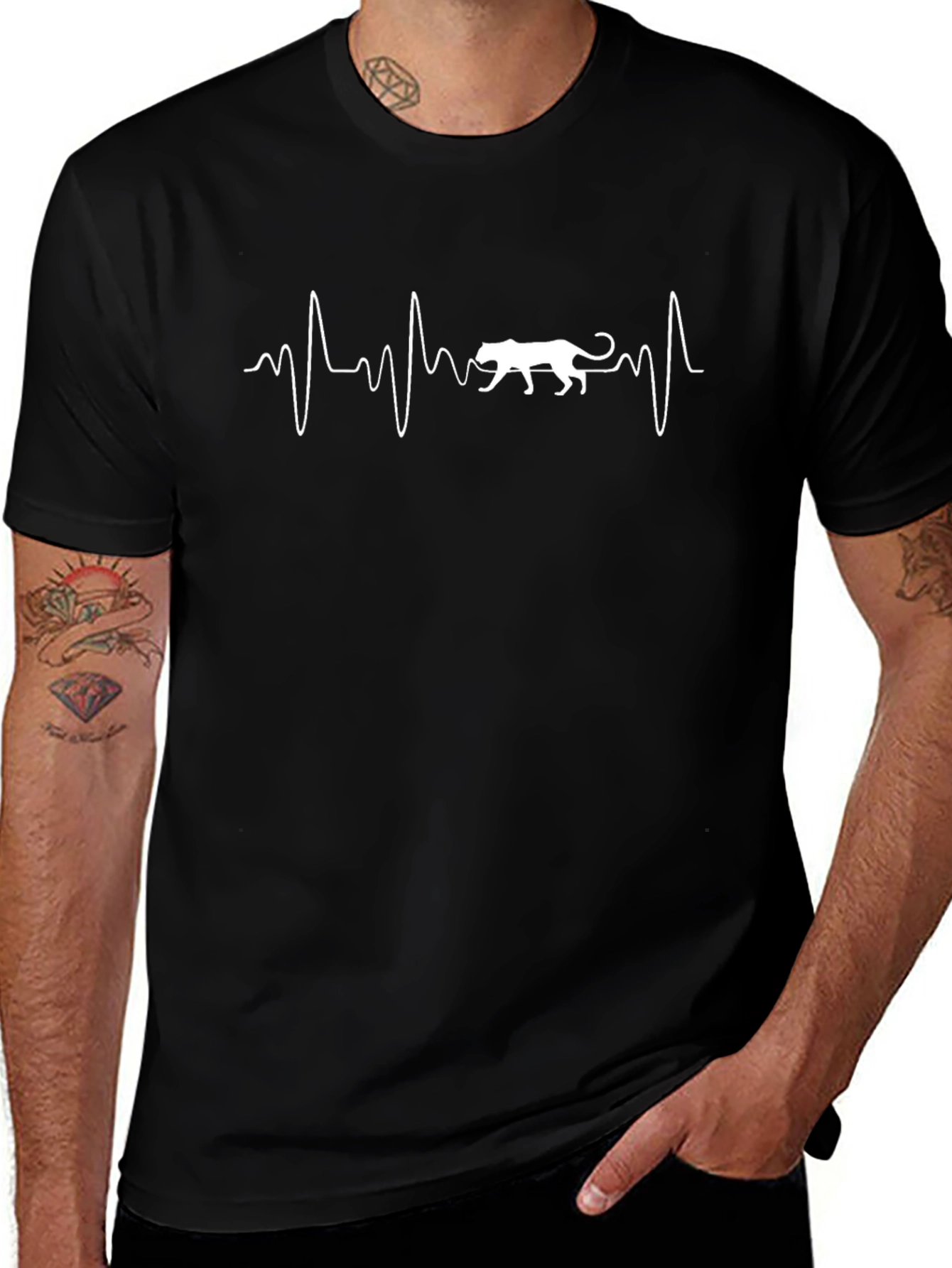 Heartbeat Jaguar Black Graphic Tee