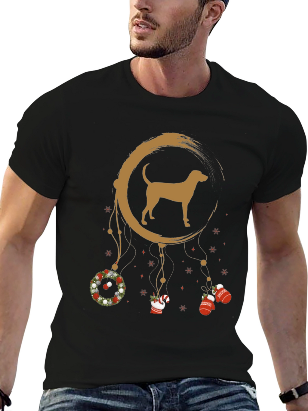 Dog Dreamcatcher Christmas Graphic Tee