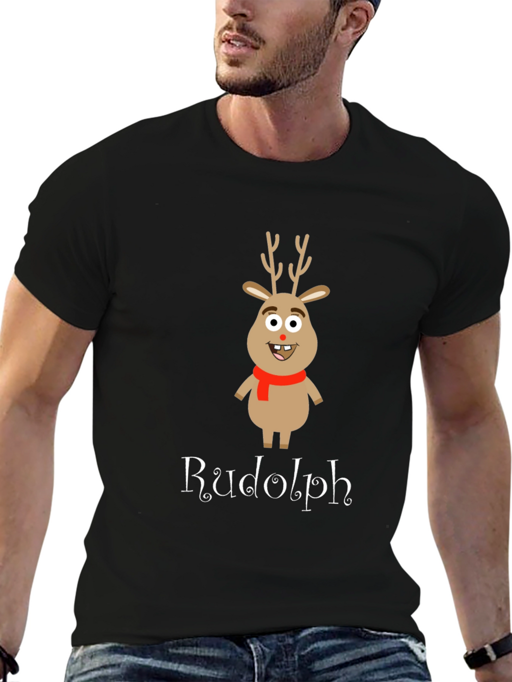 Rudolph Reindeer Graphic T-Shirt - Holiday Apparel