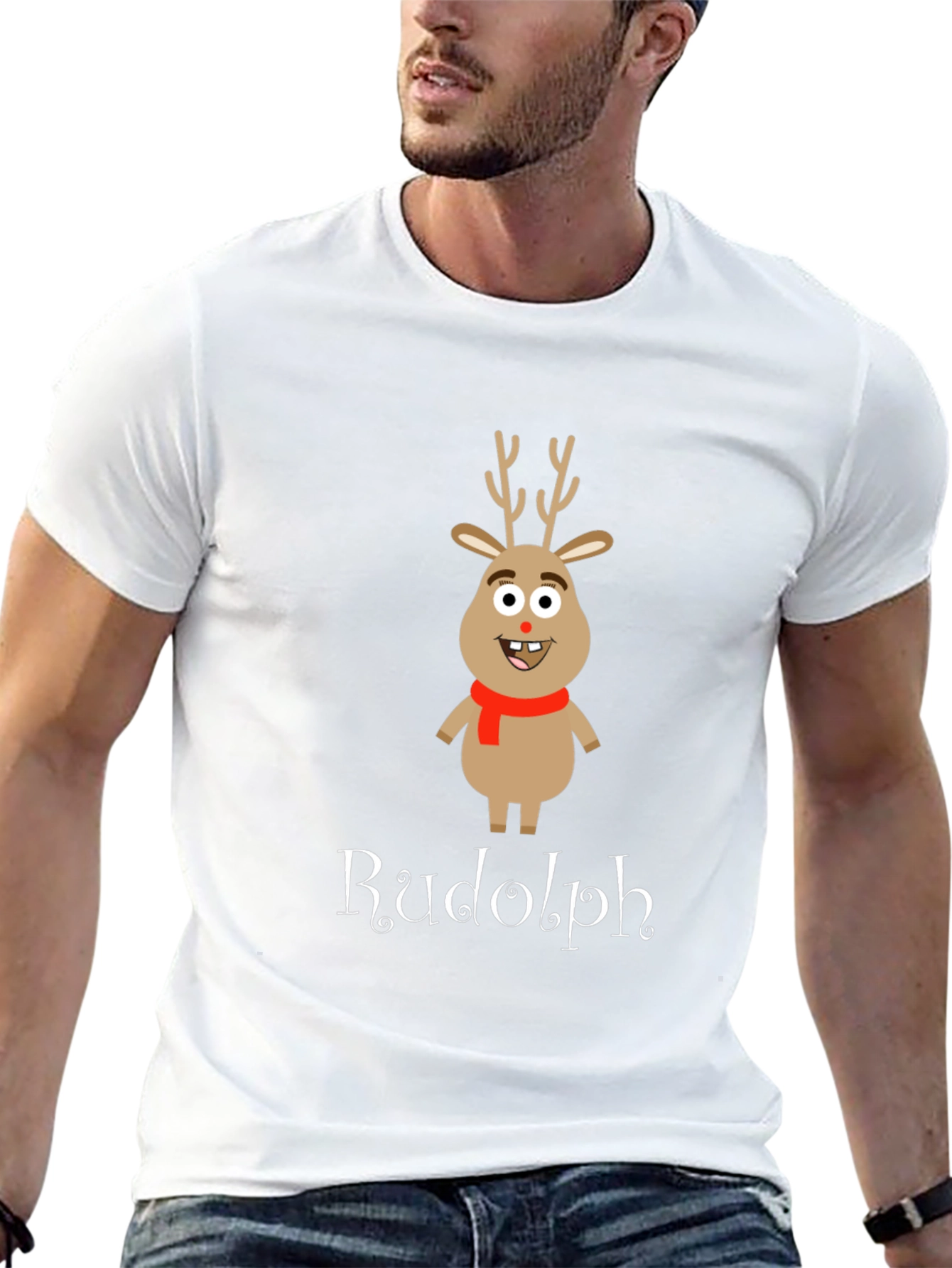 Rudolph Reindeer Graphic T-Shirt - Holiday Apparel