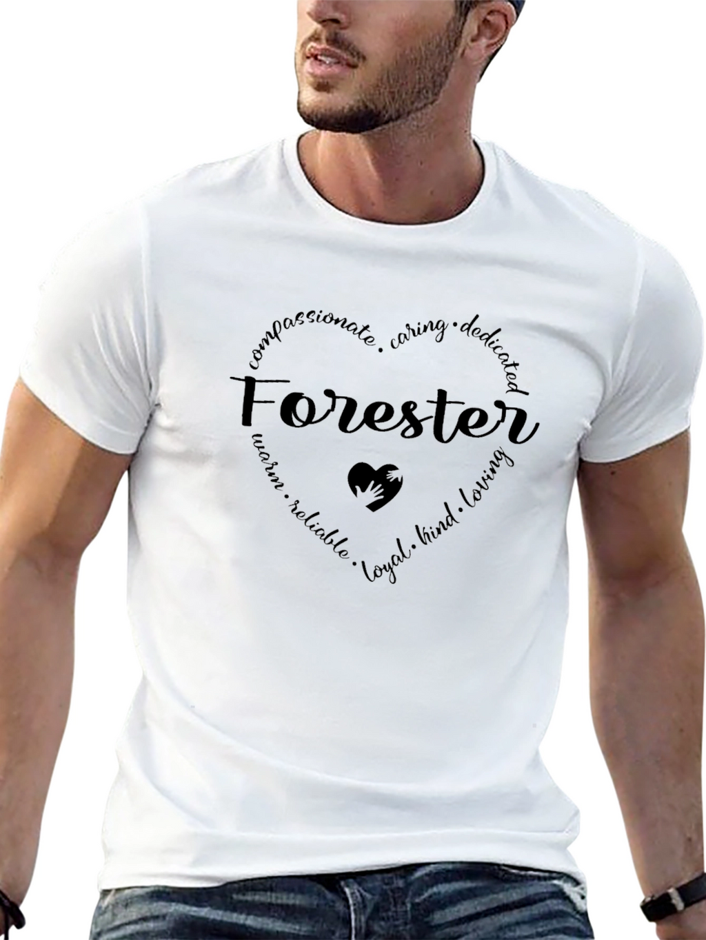 Forester Heart Graphic T-Shirt - Compassionate Caring Dedicated