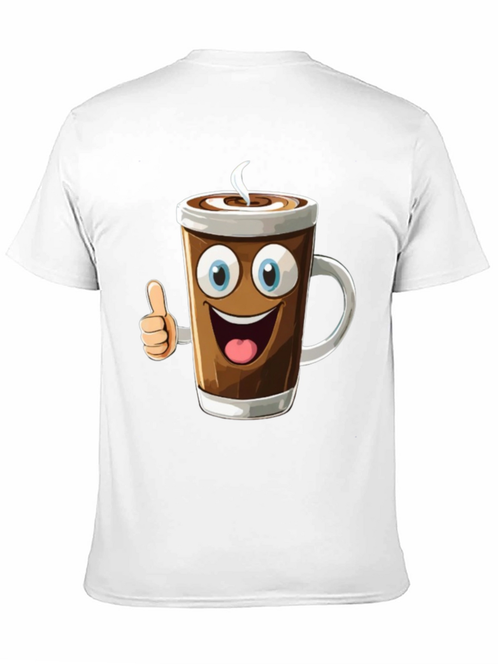 Cartoon Coffee Cup Graphic T-Shirt