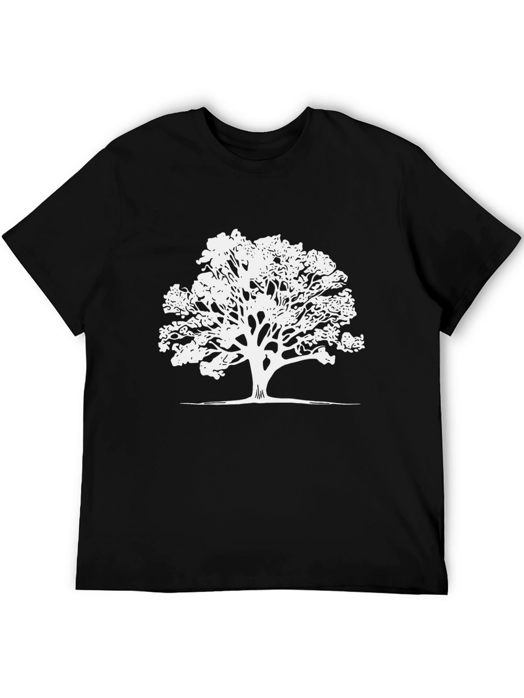 Nature Tree Graphic T-Shirt - Black Casual Tee