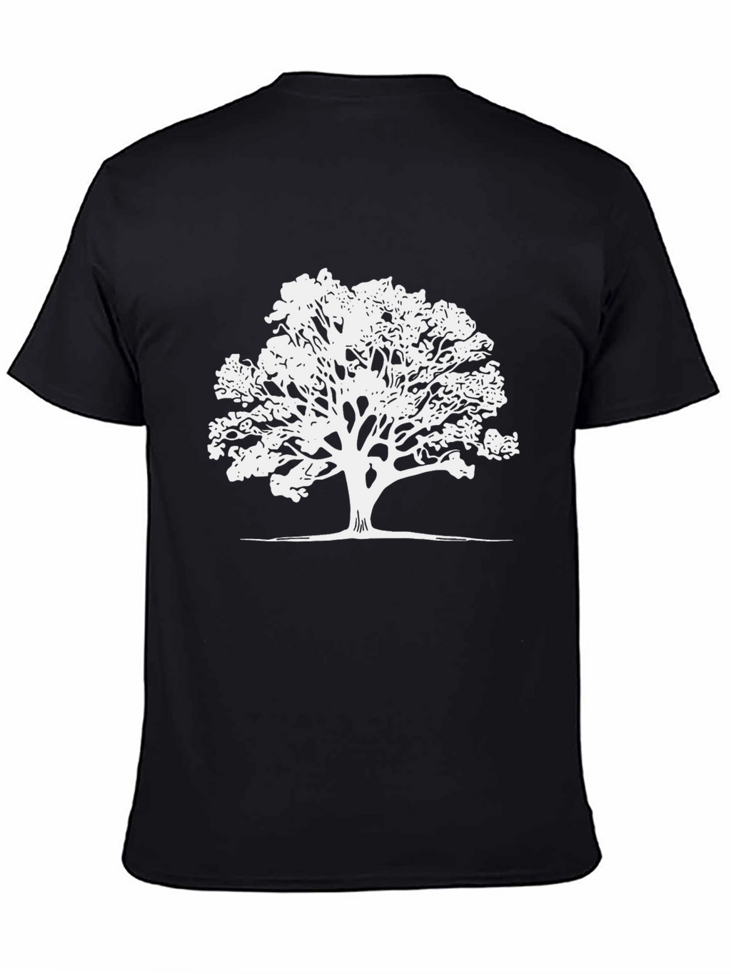 Nature Tree Graphic T-Shirt - Black Casual Tee